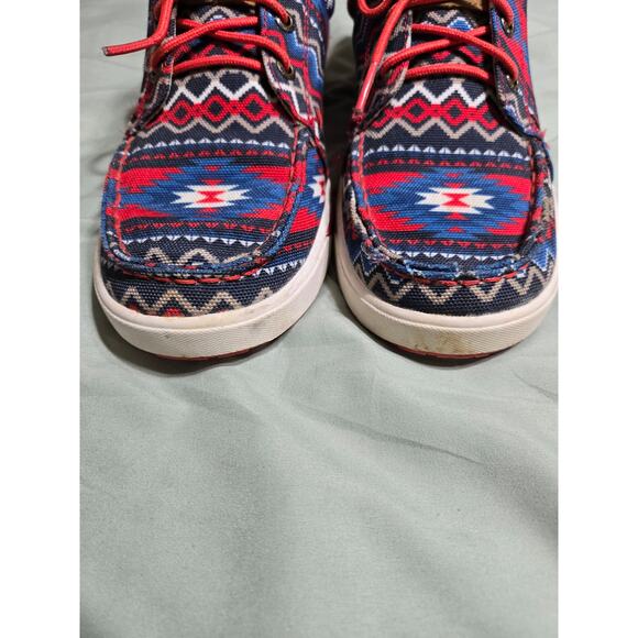 Twisted x 7.5 women's red aztec printed tie shoes - Picture 3 of 8